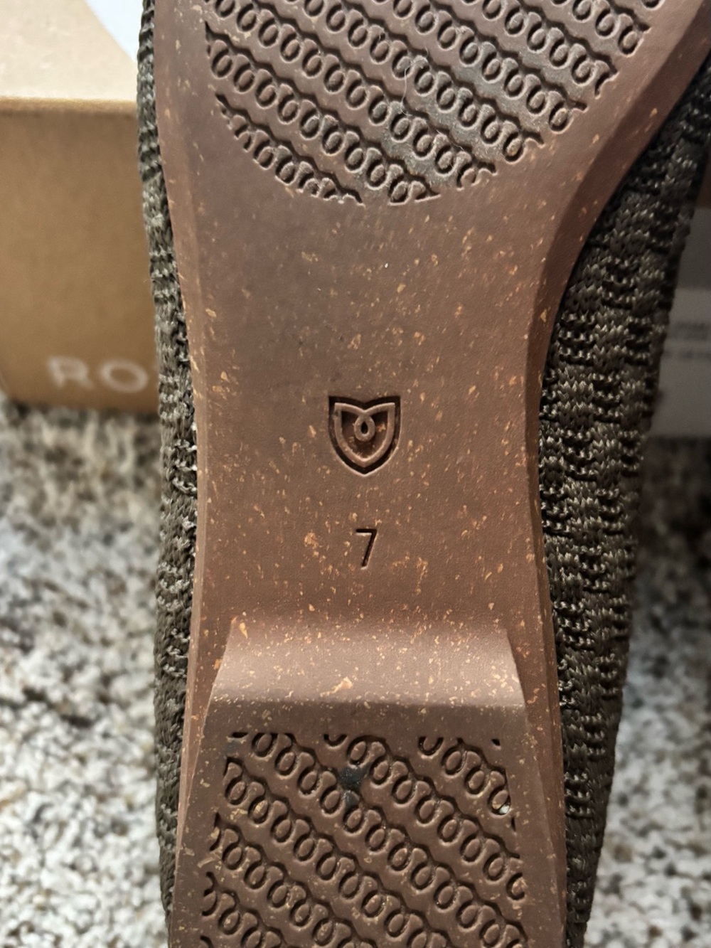 Rothy's Max Square Mary Jane Ballet Flats with strap in Olive Green, Size 7 - Picture 4 of 5